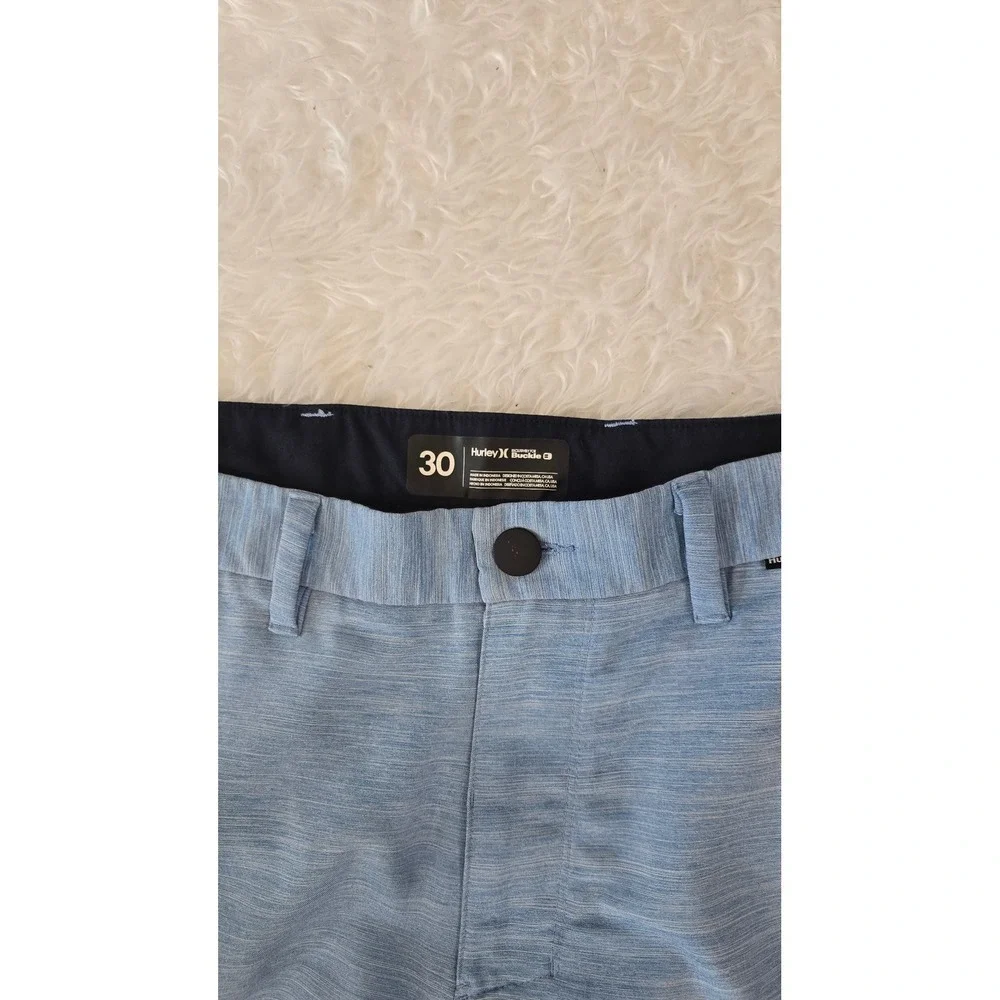 Hurley Hybrid Shorts Mens Size 30‎ Blue Textured Performance Stretch Golf Casual